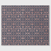 Rose Gold Glitzer Blue Triangle Tribal Geometric Geschenkpapier (Flach)