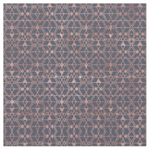 Rose Gold Glitzer Blue Triangle Tribal Geometric Stoff