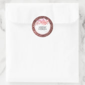 Rose Gold Glitzer Blues Hochzeit Runder Aufkleber (Tasche)