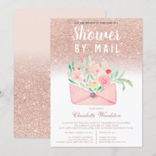 Rose Gold Glitzer Blumendusche für Kleinkinder per Einladung