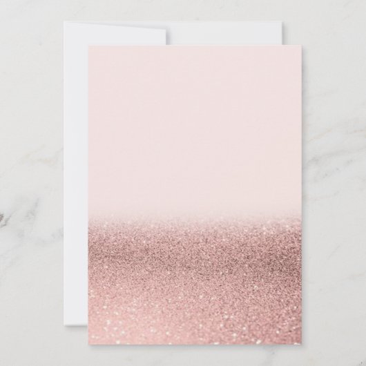 Rose Gold Glitzer Blumenstrauß Teebecher Einladung (Rückseite)