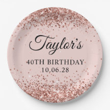 Rose Gold Glitzer Blush 40. Geburtstag