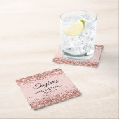 Rose Gold Glitzer Blush 40. Geburtstag Rechteckiger Pappuntersetzer (Vor Ort)