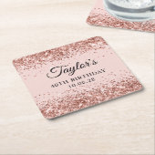 Rose Gold Glitzer Blush 40. Geburtstag Rechteckiger Pappuntersetzer (angewinkelt)