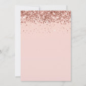 Rose Gold Glitzer Blush 50. Geburtstag Einladung (Rückseite)