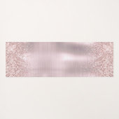 Rose Gold Glitzer Blush Metallic Monogram Script Y Yogamatte (Rückseite (Horizontal))