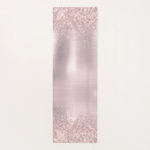 Rose Gold Glitzer Blush Metallisches Monogramm-Skr Yogamatte (Rückseite)