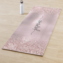 Rose Gold Glitzer Blush Metallisches Monogramm-Skr