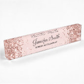 Rose Gold Glitzer Blush Namensplakette