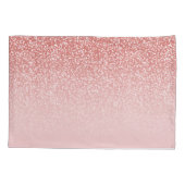 Rose Gold Glitzer Blush Ombre Monogram Kissenbezug (Rückseite)