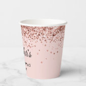 Rose Gold Glitzer Blush Pink 30. Geburtstag Pappbecher (Rückseite)