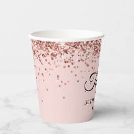 Rose Gold Glitzer Blush Pink 30. Geburtstag Pappbecher