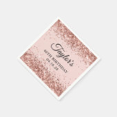 Rose Gold Glitzer Blush Pink 40. Geburtstag Serviette (Ecke)