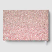 Rose Gold Glitzer Blush Pink Blumenzehen Gästebuch (Rückseite)