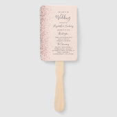 Rose Gold Glitzer Blush Pink Hochzeitsprogramm Fächer (Vorderseite)