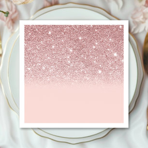 Rose Gold Glitzer Blush Pink Ombre Serviette