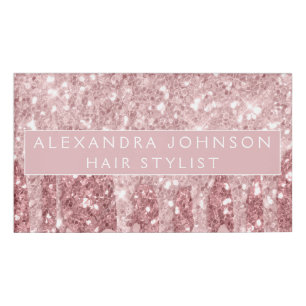 Rose Gold Glitzer   Blush Pink Sparkle Modern Namenschild