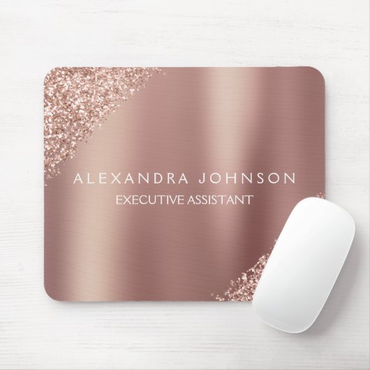 Rose Gold Glitzer | Blush Pink Sparkone Glitzer Mousepad (Mit Mouse)