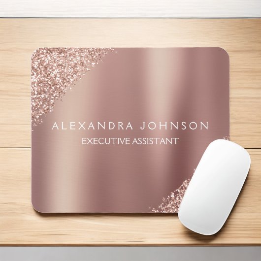 Rose Gold Glitzer | Blush Pink Sparkone Glitzer Mousepad