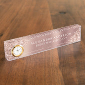 Rose Gold Glitzer | Blush Pink Sparkone Glitzer Namensplakette (Seite)