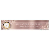 Rose Gold Glitzer | Blush Pink Sparkone Glitzer Namensplakette (Vorderseite)