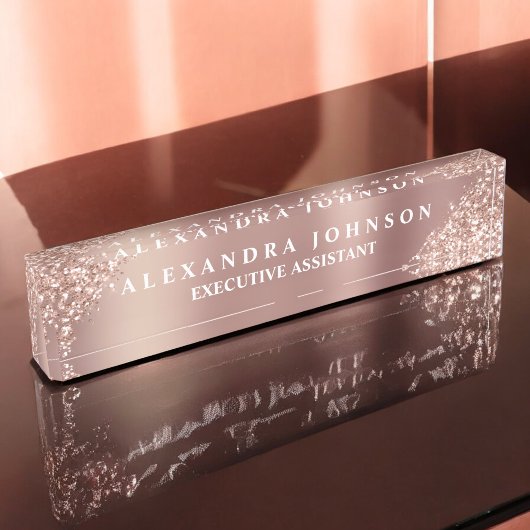 Rose Gold Glitzer | Blush Pink Sparkone Glitzer Namensplakette