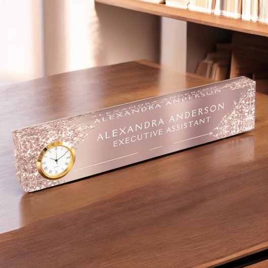 Rose Gold Glitzer | Blush Pink Sparkone Glitzer Namensplakette