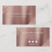 Rose Gold Glitzer | Blush Pink Sparkone Glitzer Visitenkarte (Vorne/Hinten)