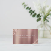 Rose Gold Glitzer | Blush Pink Sparkone Glitzer Visitenkarte (Stehend Vorderseite)