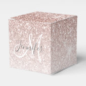 Rose Gold Glitzer Blush Pink Sparkone Monogramm Geschenkschachtel (Vorderseite)