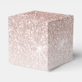 Rose Gold Glitzer Blush Pink Sparkone Monogramm Geschenkschachtel (Rückseite)