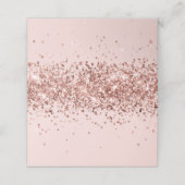Rose Gold Glitzer Blush Platzkarte (Außenseite Aufgefaltet)