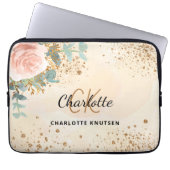 Rose Gold Glitzer Blütengold Laptopschutzhülle (Vorderseite)