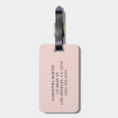 Rose Gold Glitzer Blütenrot und Schwarz Monogramm Gepäckanhänger (Rückseite vertikal)