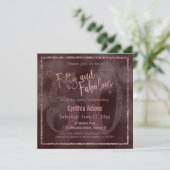 Rose Gold Glitzer & Bokeh 50 & Fabulous Typografie Einladung (Stehend Vorderseite)