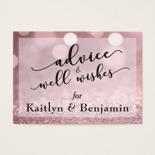 Rose Gold Glitzer Bokeh Beratung und Wünsche (Vorderseite)
