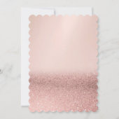 Rose Gold Glitzer Bokeh, Cactus Baby Shower Einladung (Rückseite)