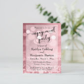 Rose Gold Glitzer Bokeh Engagement Partei Einladungspostkarte (Stehend Vorderseite)
