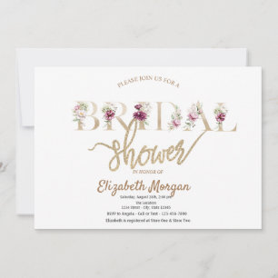 Rose Gold Glitzer Bokeh Floral Brautparty Einladung