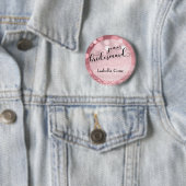 Rose Gold Glitzer Bokeh & Junior Bridesmaid Button (Beispiel)