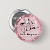 Rose Gold Glitzer Bokeh Mutter des Gräueltyps Button (Vorne & Hinten)