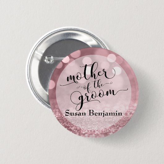 Rose Gold Glitzer Bokeh Mutter des Gräueltyps Button (Vorne & Hinten)