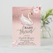 Rose Gold Glitzer Bokeh, Pancakes Baby Dusche Einladung (Stehend Vorderseite)