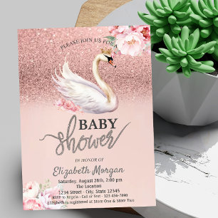 Rose Gold Glitzer Bokeh, Pancakes Baby Dusche Einladung
