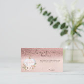 Rose Gold Glitzer Bokeh, Pumpkin Baby Dusche Begleitkarte (Stehend Vorderseite)