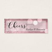 Rose Gold Glitzer Bokeh Script Mini Drink Ticket (Rückseite)