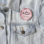 Rose Gold Glitzer Bokeh & Typografie Bridesmaid Button (Beispiel)
