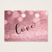 Rose Gold Glitzer Bokeh & Typografie Save the Date (Rückseite)