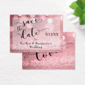 Rose Gold Glitzer Bokeh & Typografie Save the Date (Schreibtisch)