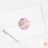Rose Gold Glitzer Bokeh & Typografie Save the Date Runder Aufkleber (Umschlag)